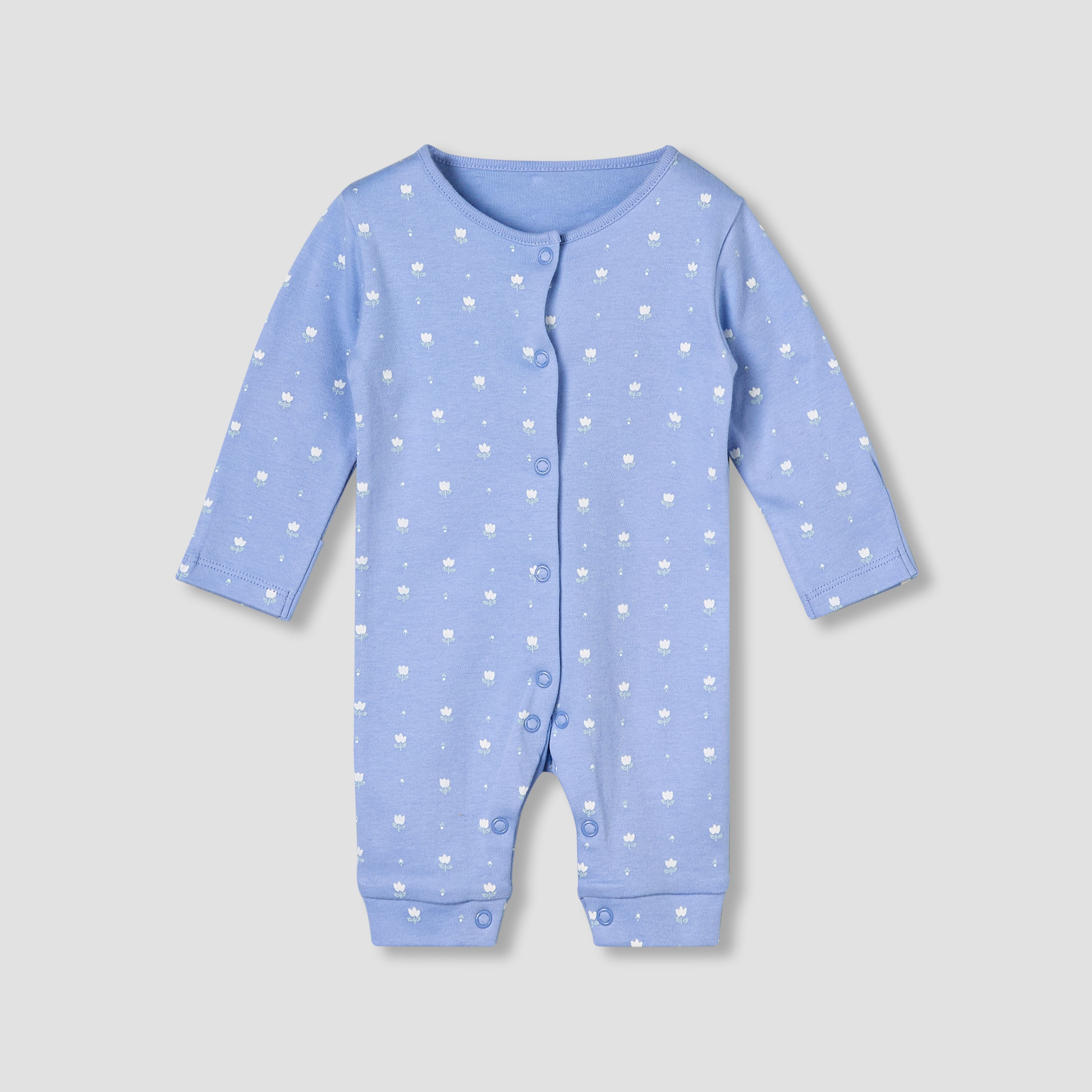 Pack of 3 Juniors Round Neck Long Sleeves Sleepsuit with Print