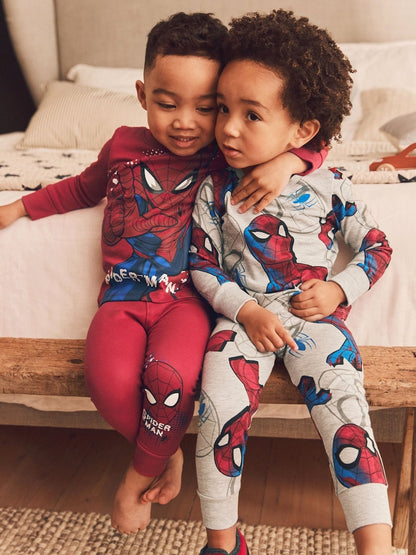 Red/Navy Spiderman Snuggle Pyjamas 2 Pack (12mths-10yrs)