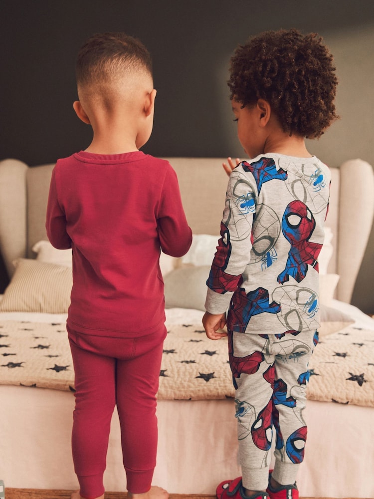 Red/Navy Spiderman Snuggle Pyjamas 2 Pack (12mths-10yrs)