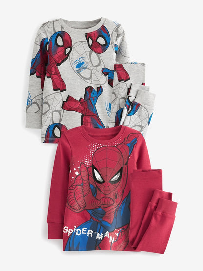 Red/Navy Spiderman Snuggle Pyjamas 2 Pack (12mths-10yrs)
