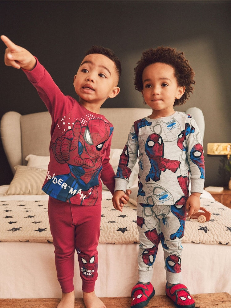 Red/Navy Spiderman Snuggle Pyjamas 2 Pack (12mths-10yrs)