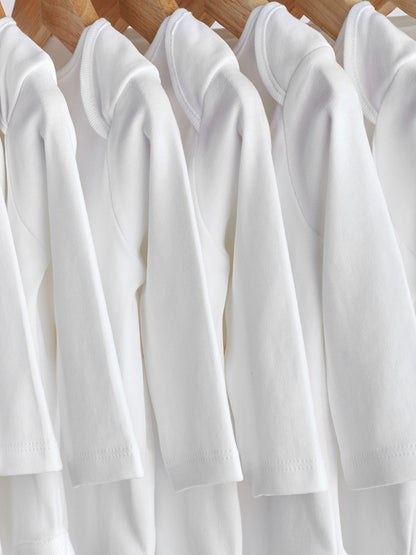 White 10 Pack Essential Baby Long Sleeve Bodysuits