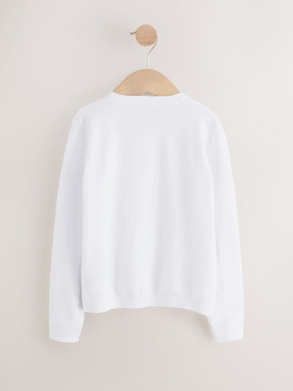 White Cardigan (3mths-10yrs) - Size 3-6 Months (62-68cm)