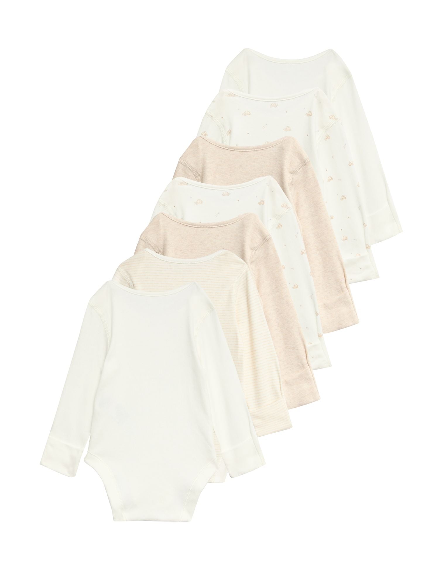 7 Pack Pure Cotton Turtle Bodysuits (5lbs- 3 yrs)