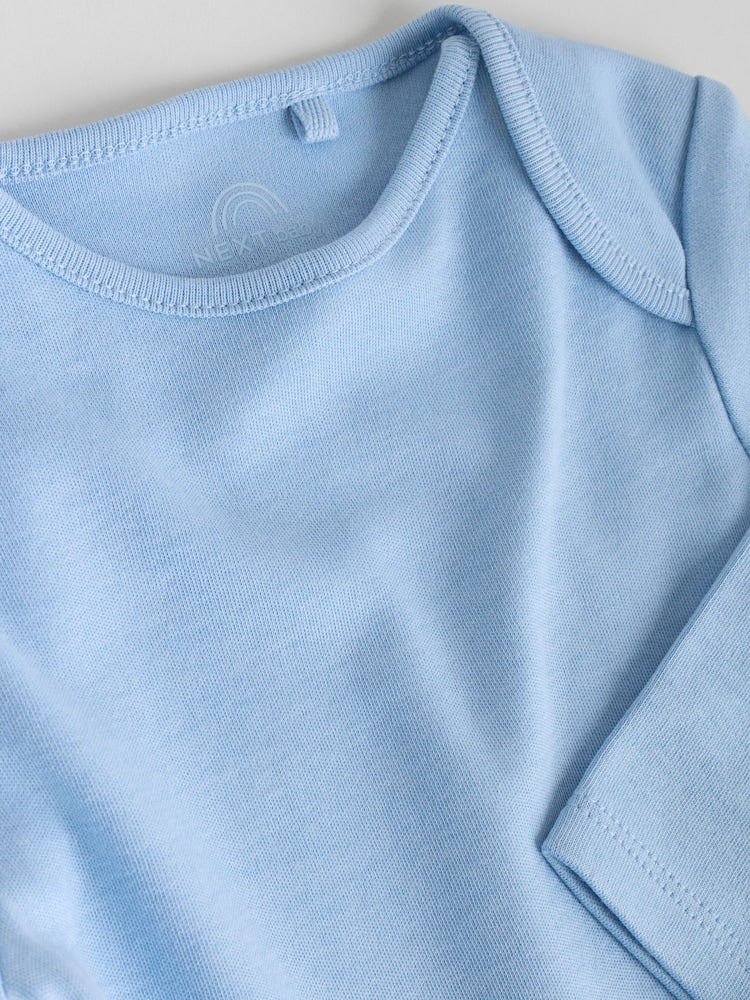 Blue 5 Pack Baby Long Sleeve Bodysuits