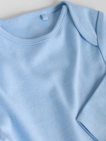 Blue 5 Pack Baby Long Sleeve Bodysuits