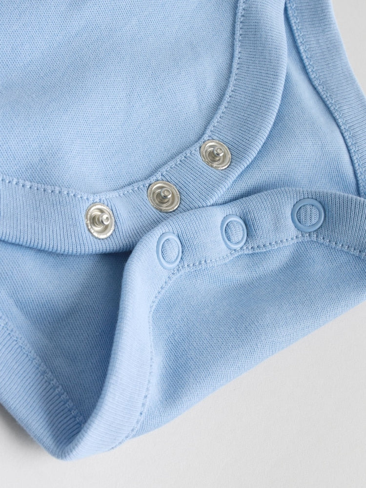 Blue 5 Pack Baby Long Sleeve Bodysuits