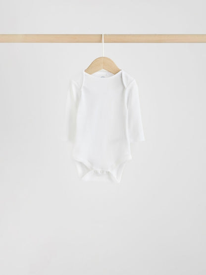 Blue 5 Pack Baby Long Sleeve Bodysuits