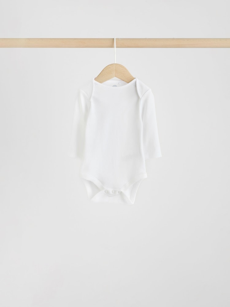Blue 5 Pack Baby Long Sleeve Bodysuits
