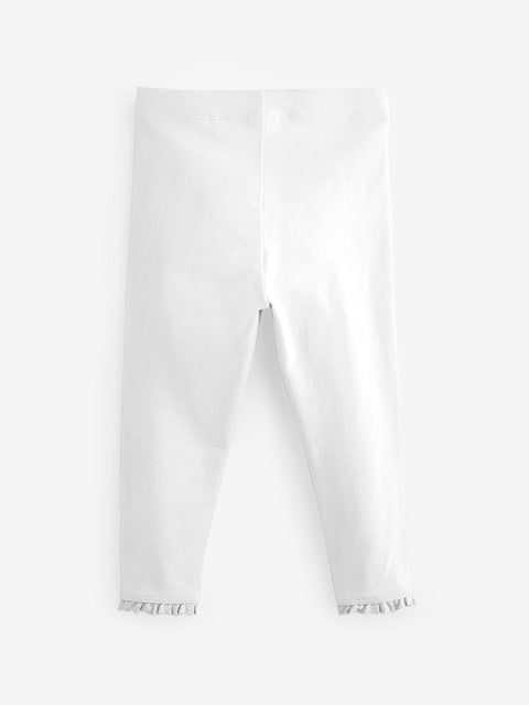 White Lace Trim Leggings (3mths-7yrs) - Size 3-6 Months (62-68cm)