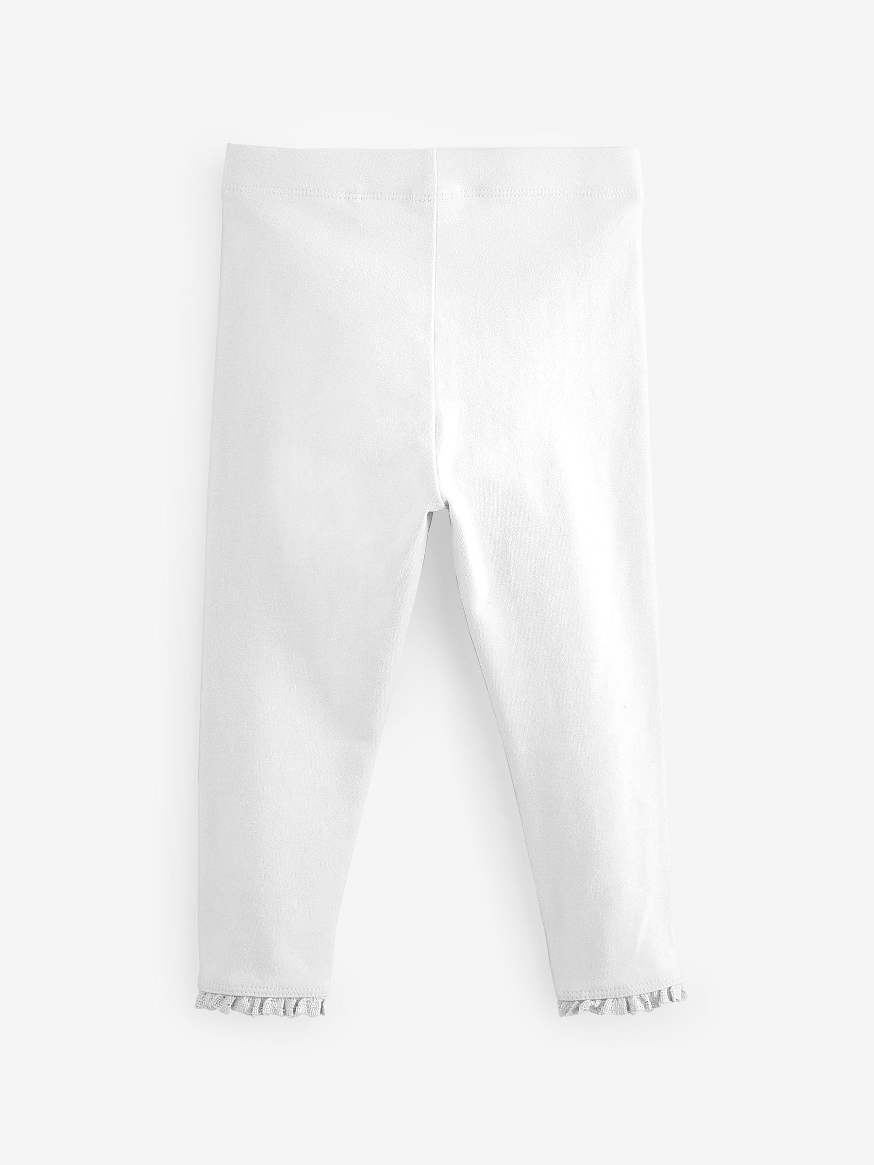 White Lace Trim Leggings (3mths-7yrs) - Size 3-6 Months (62-68cm)