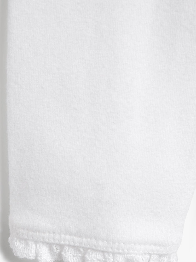 White Lace Trim Leggings (3mths-7yrs) - Size 3-6 Months (62-68cm)