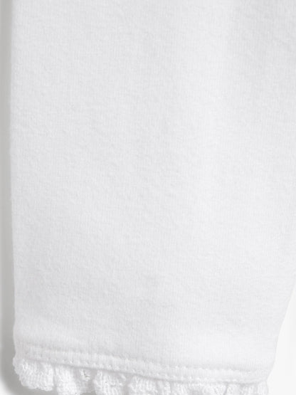 White Lace Trim Leggings (3mths-7yrs) - Size 3-6 Months (62-68cm)