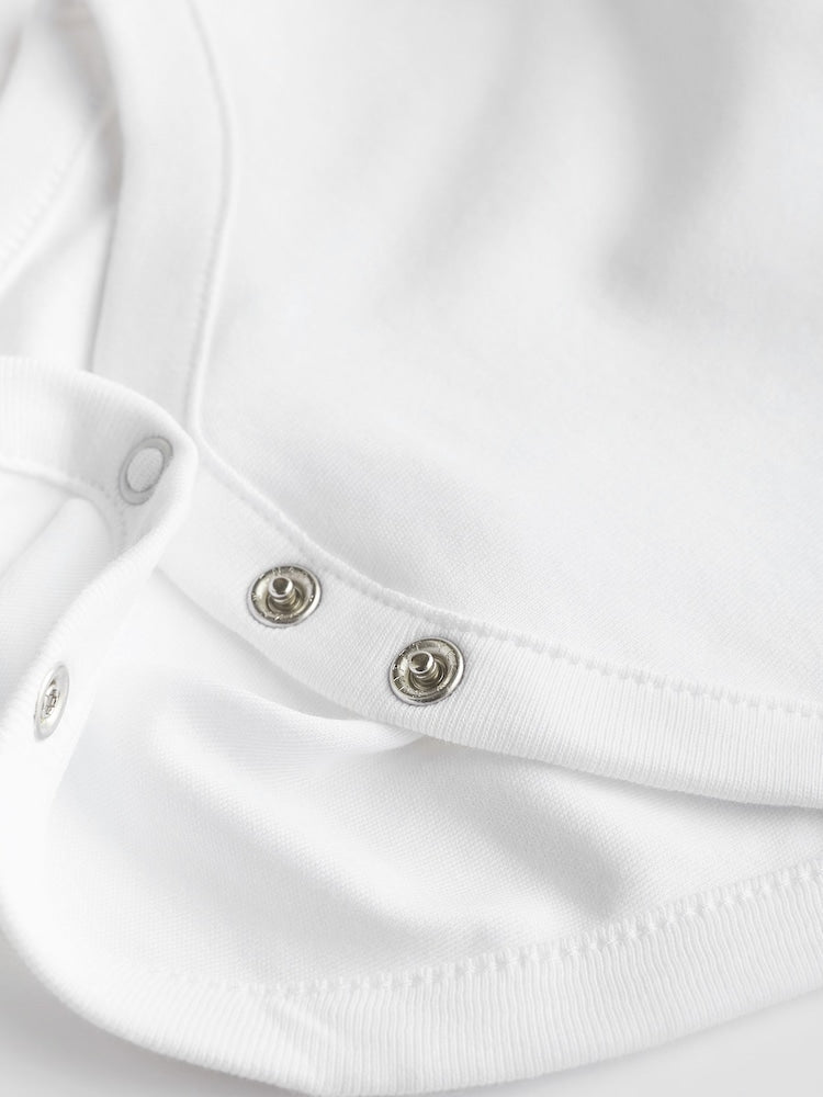 White 5 Pack Essential Baby Long Sleeve Bodysuits