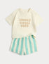 Pure Cotton Slogan Top &amp; Bottom Outfit (0-5 Yrs) - MULTI / 3-6 Months