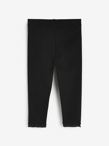 Black Lace Trim Leggings (3mths-7yrs) - Size 3-6 Months (62-68cm)