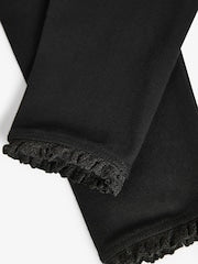 Black Lace Trim Leggings (3mths-7yrs) - Size 3-6 Months (62-68cm)