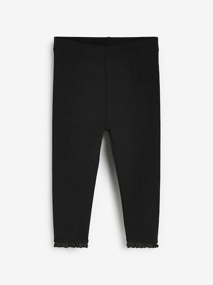 Black Lace Trim Leggings (3mths-7yrs) - Size 3-6 Months (62-68cm)