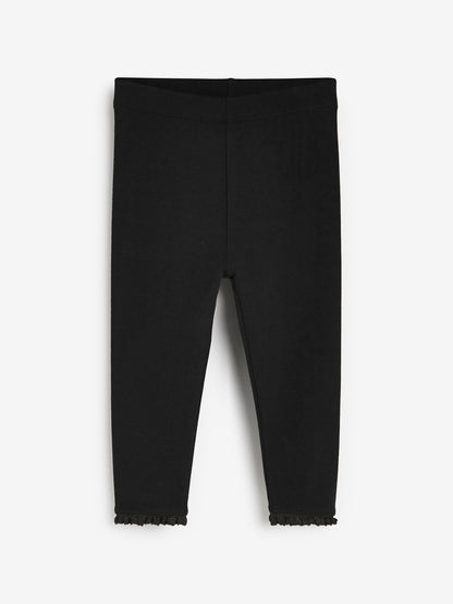 Black Lace Trim Leggings (3mths-7yrs) - Size 3-6 Months (62-68cm) - Option 1