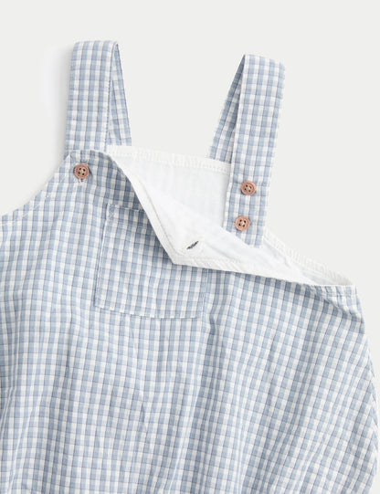 3 Piece Cotton Rich Gingham Paddler Bodysuit and Socks Outfit (7lbs-3 Yrs)