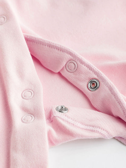 Pink/White 3 Pack Baby Sleepsuits (0-2yrs)