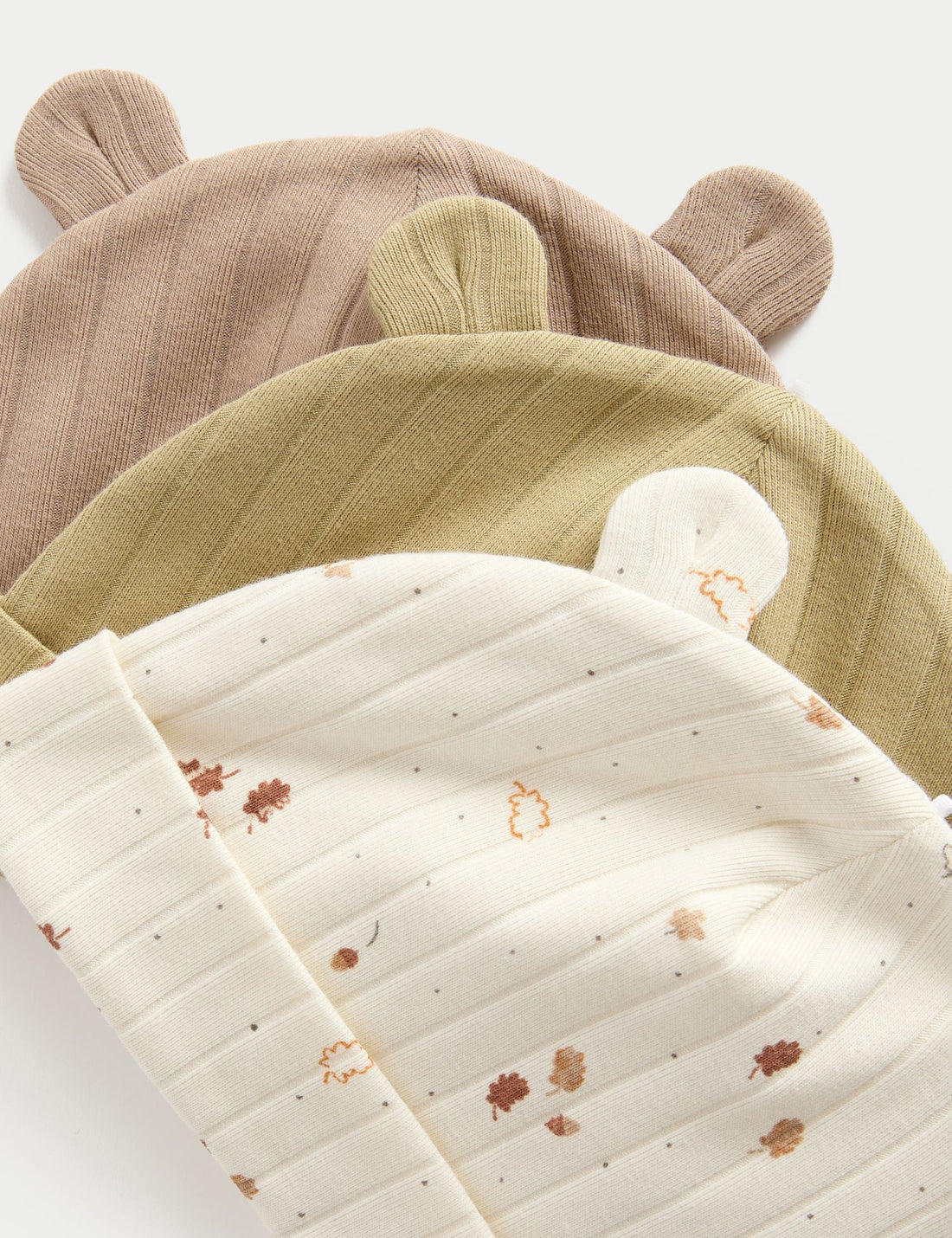 3 Pack Cotton Rich Leaf Print Hats