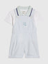 River Island Blue Stripe Dungaree Polo Dungarees Set