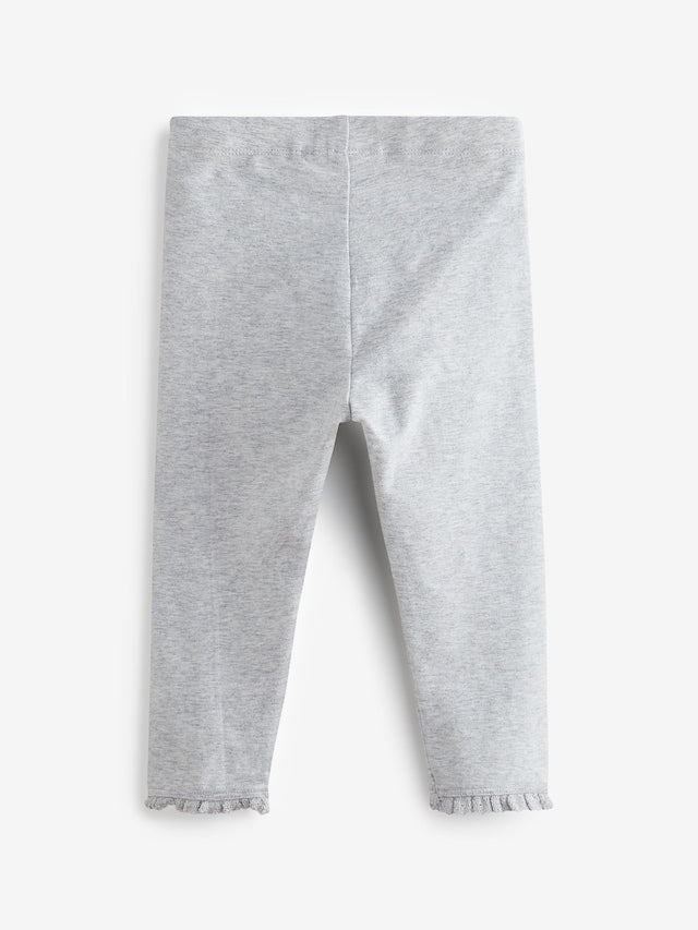 Grey Lace Trim Leggings (3mths-7yrs) - Size 3-6 Months (62-68cm)