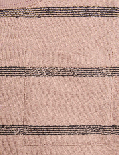 Pure Cotton Striped Textured T-Shirt (2-8 Yrs)