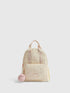 River Island Cream Logo Heart Nylon School Backpack