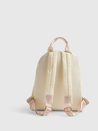 River Island Cream Logo Heart Nylon School Backpack