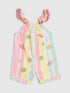 River Island Pink Stripe Embroidered Romper