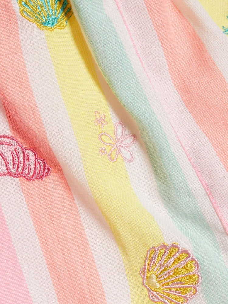 River Island Pink Stripe Embroidered Romper