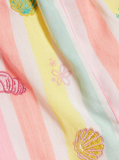 River Island Pink Stripe Embroidered Romper
