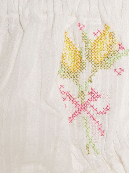 River Island White Knitted Floral Romper Set