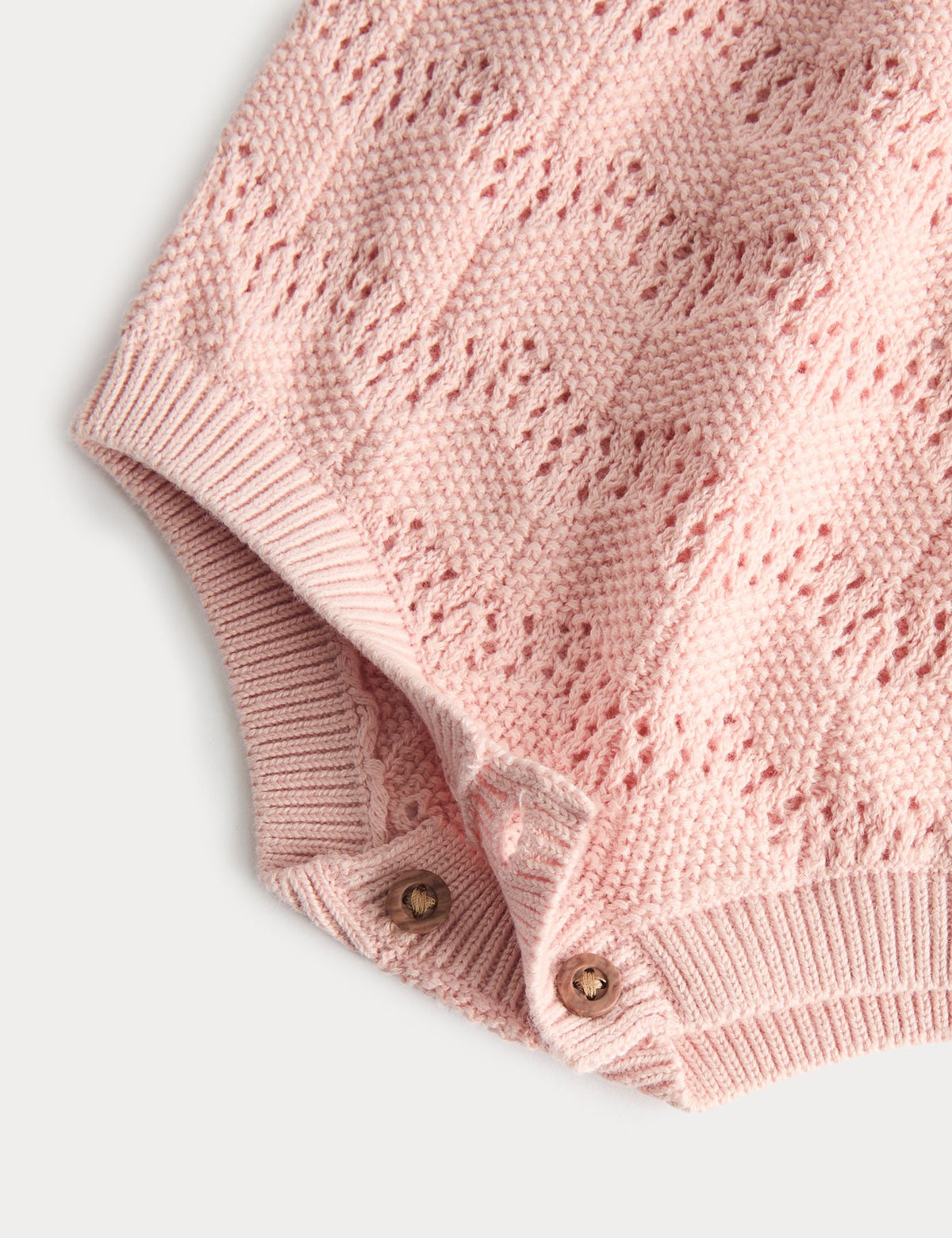 Pure Cotton Frill Knitted Romper (7lbs-18 Mths)
