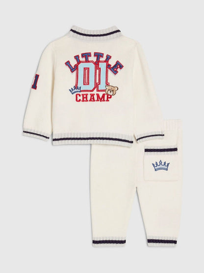 River Island Cream Little Champ Cardigan &amp; Trousers Set