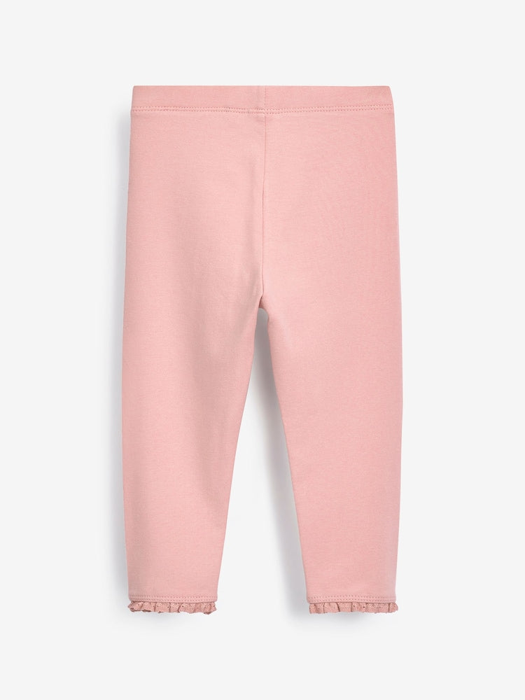 Pale Pink Lace Trim Leggings (3mths-7yrs) - Size 3-6 Months (62-68cm)