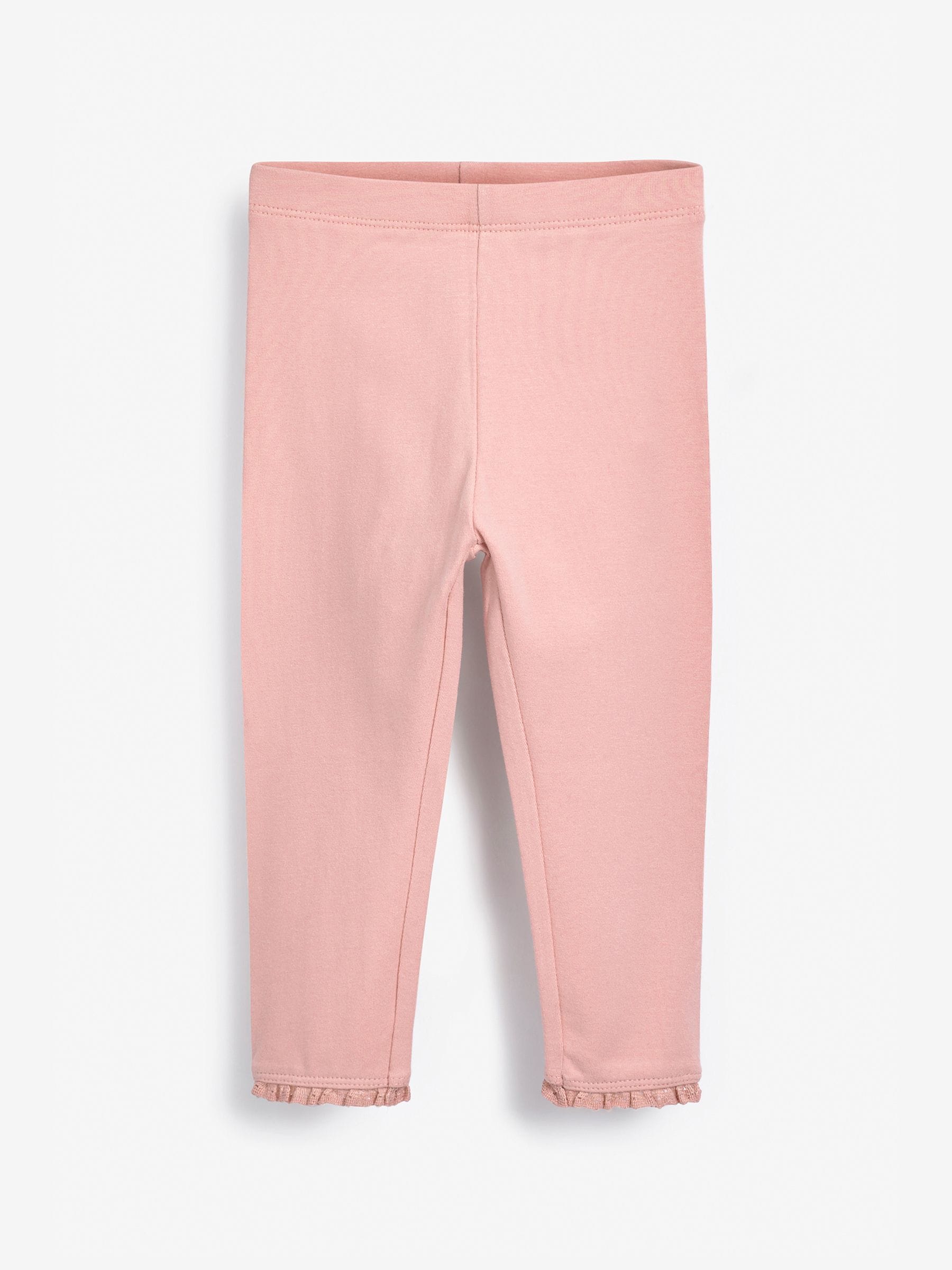 Pale Pink Lace Trim Leggings (3mths-7yrs) - Size 3-6 Months (62-68cm) - Option 1