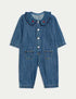Cotton Rich Denim Heart Jumpsuit (0 Mths - 3 Yrs) - DENIM / 3-6 Months