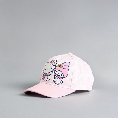 Hello Kitty Print Cap with Snap Back Closure - Pink / 1-3 yrs