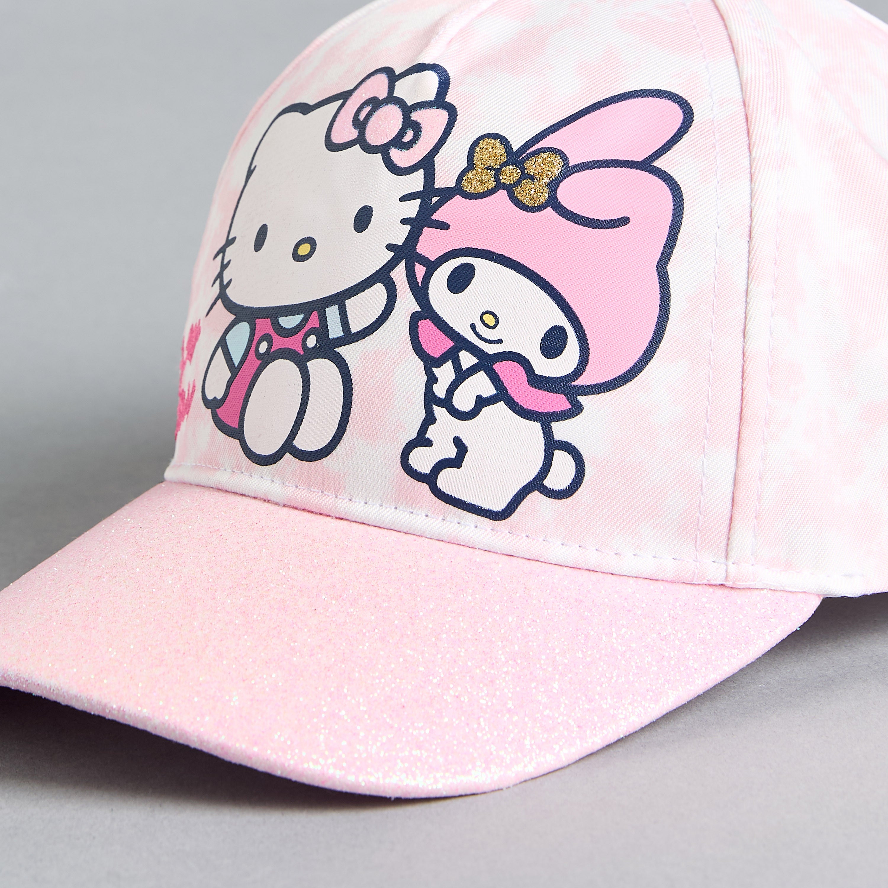 Hello Kitty Print Cap with Snap Back Closure