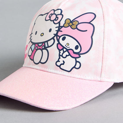 Hello Kitty Print Cap with Snap Back Closure