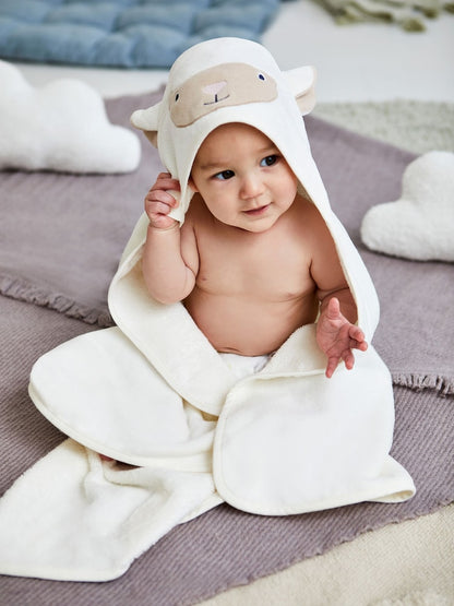 JoJo Maman Bébé Lamb Character Hooded Towel - Size One