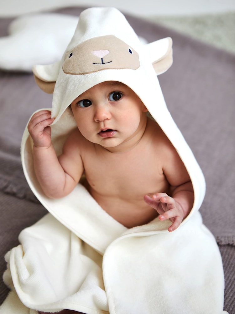 JoJo Maman Bébé Lamb Character Hooded Towel - Size One