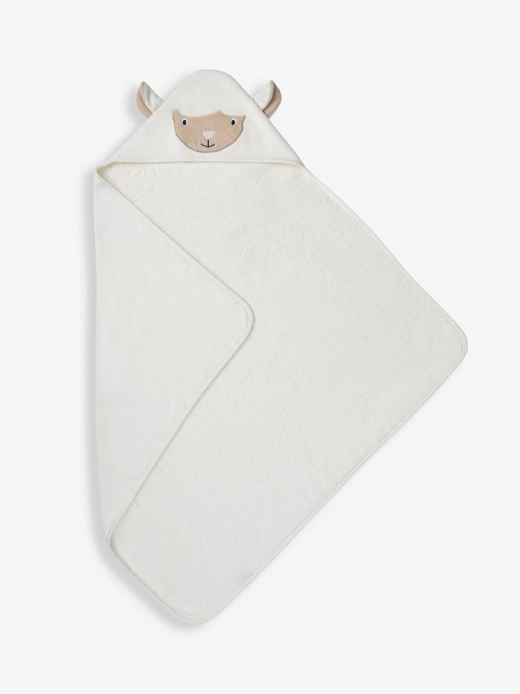 JoJo Maman Bébé Lamb Character Hooded Towel - Size One