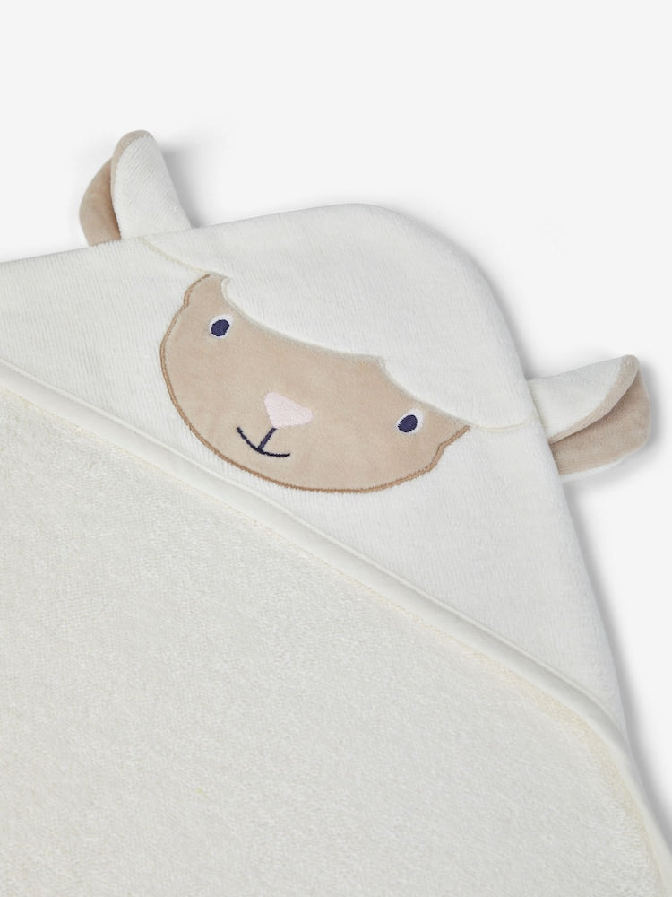 JoJo Maman Bébé Lamb Character Hooded Towel - Size One