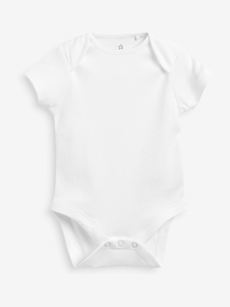 White Essential 7 Pack Short Sleeve Bodysuits
