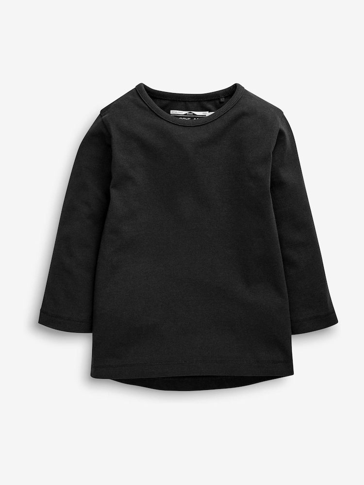 Black 2 Pack Long Sleeve T-Shirts (3mths-7yrs)