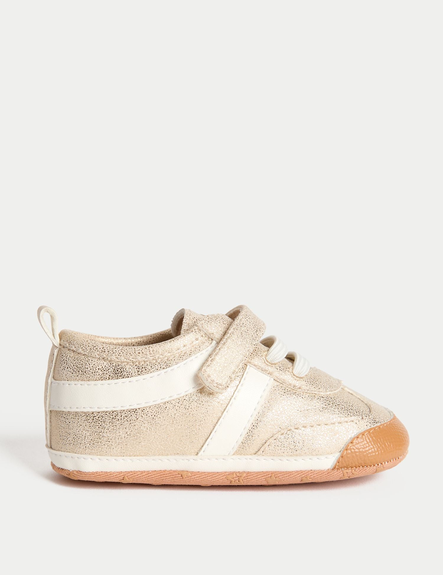 Baby Riptape Pram Shoes (0-18 Mths) - SOFT GOLD / 6-12 Months
